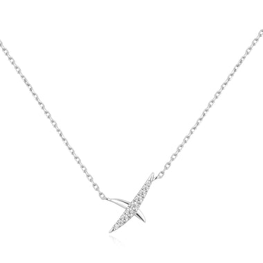 Silver Kiss Pavé Necklace