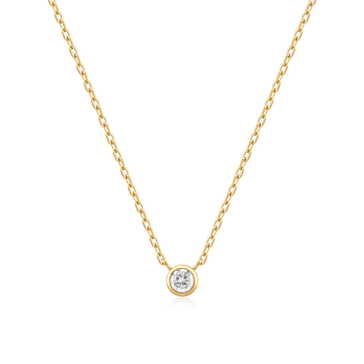Ania Haie Gold Round Solitaire Cubic Zirconia Necklace