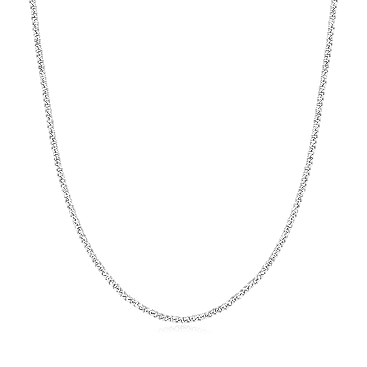 Silver Shiny Curb Necklace