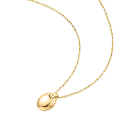 Gold Oval Charm Necklace