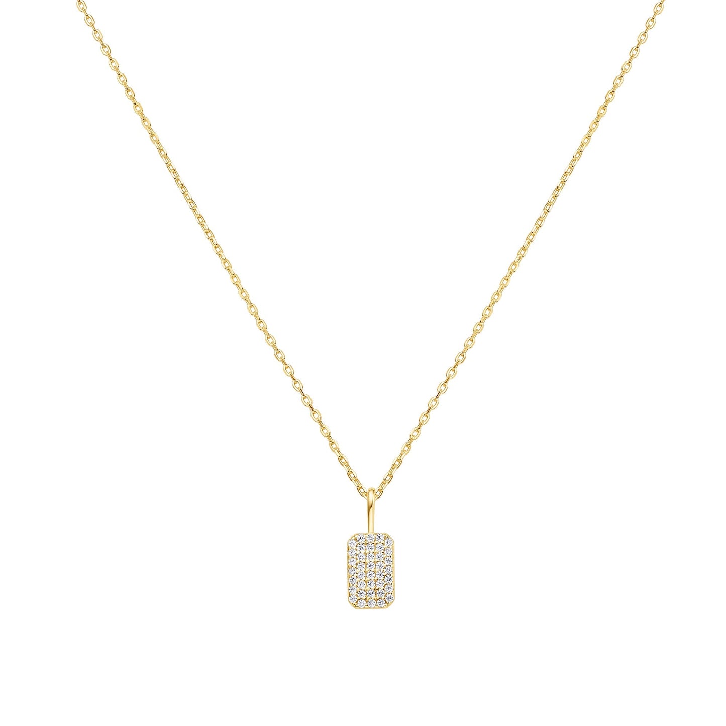 Gold Pav¨¦ Pendant Necklace