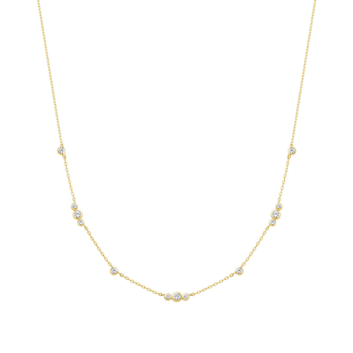 Gold Sparkling Bezel Cubic Zirconia Station Necklace - Ania Haie