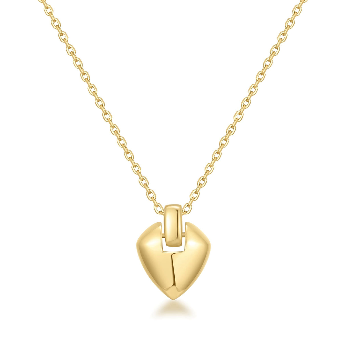 Gold Shield Pendent Necklace