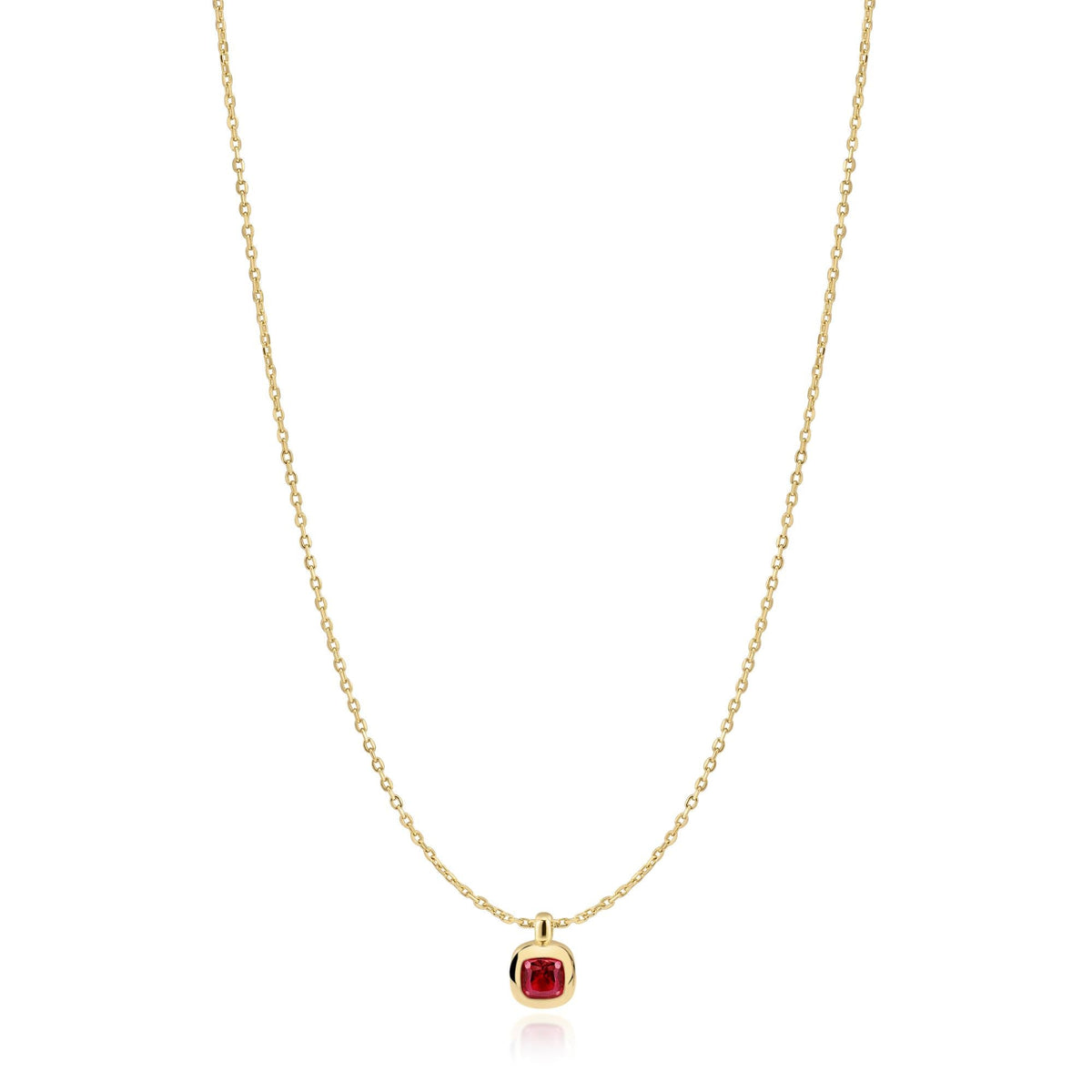 Gold Crimson Solitaire Necklace