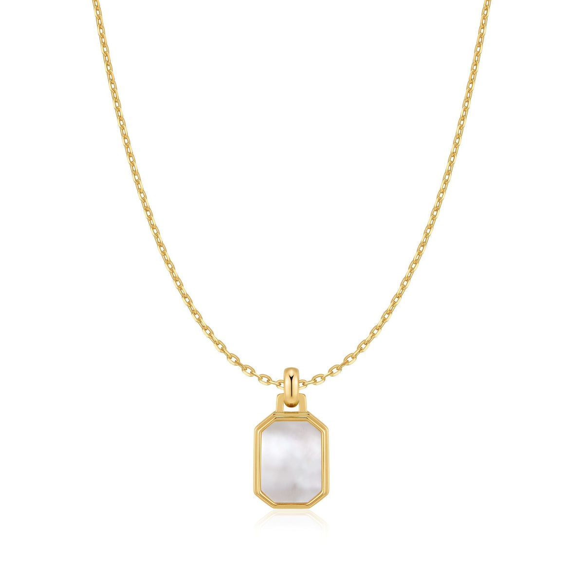 Gold Square Mother-of-Pearl Necklace