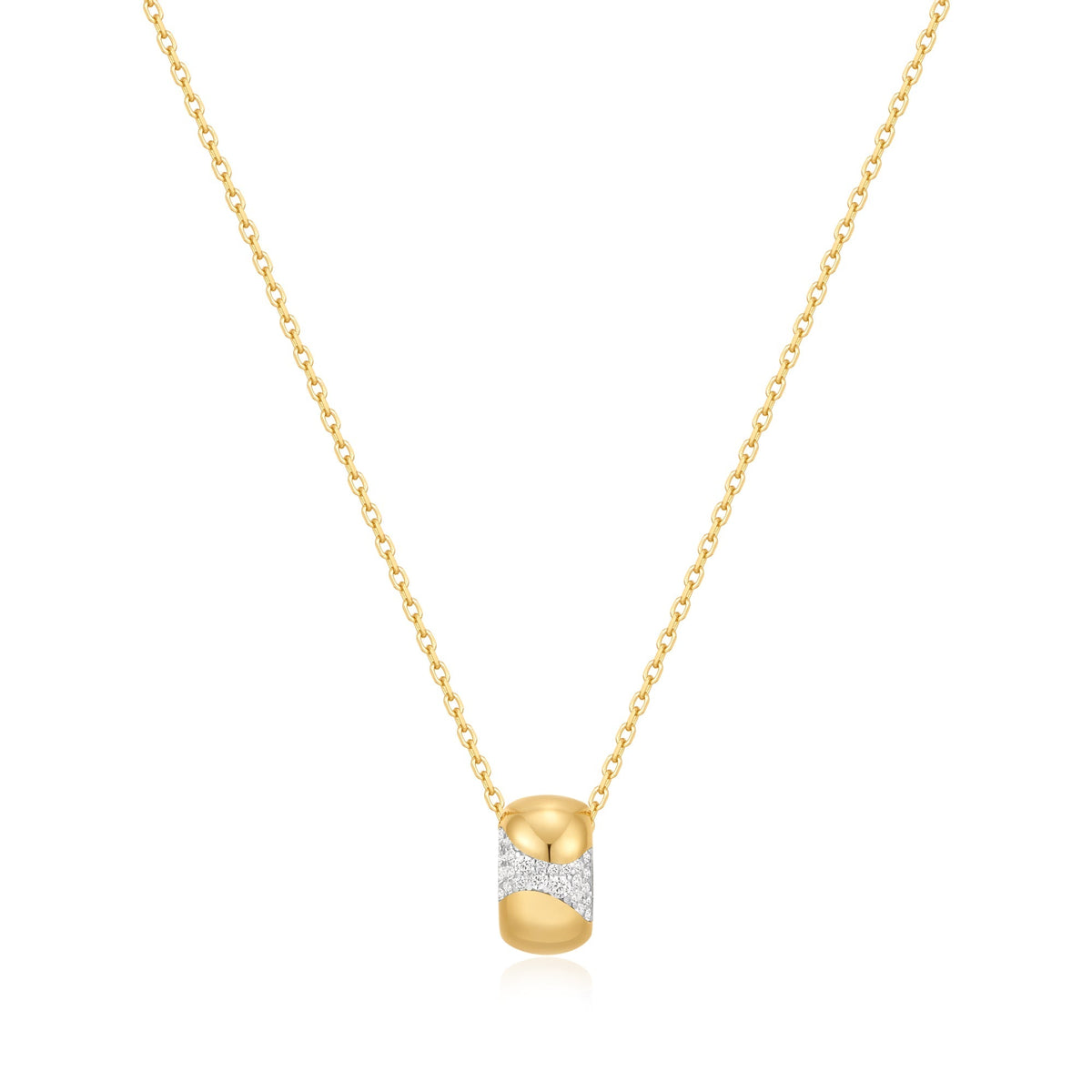 Gold Puffed Rivulet Pav¨¦ Necklace