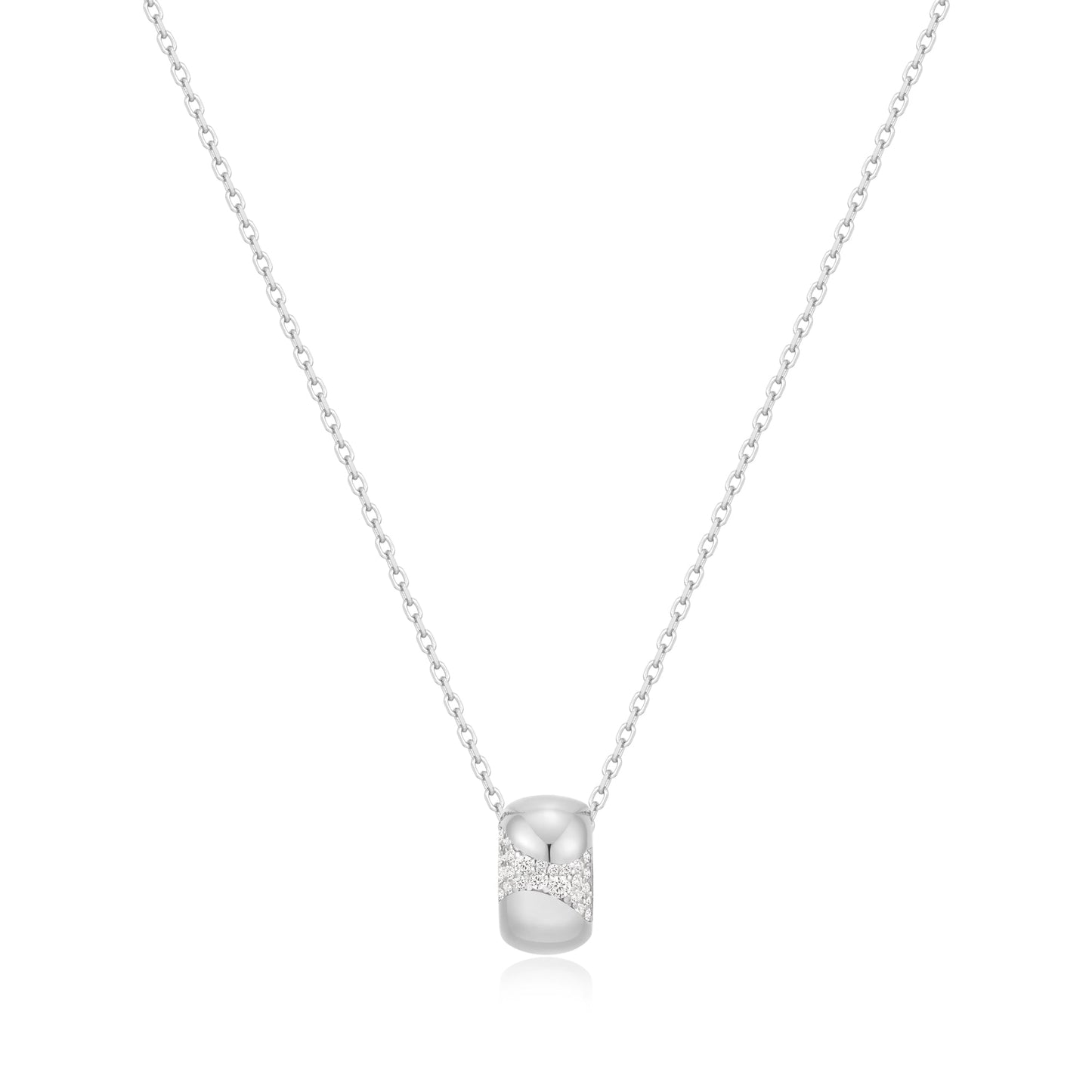 Silver Puffed Rivulet Pav¨¦ Necklace