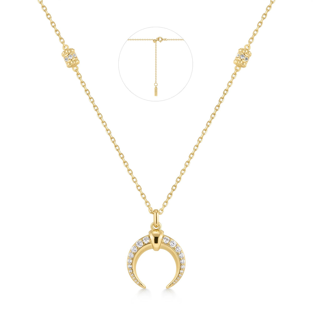 Gold Reversible Horn Necklace