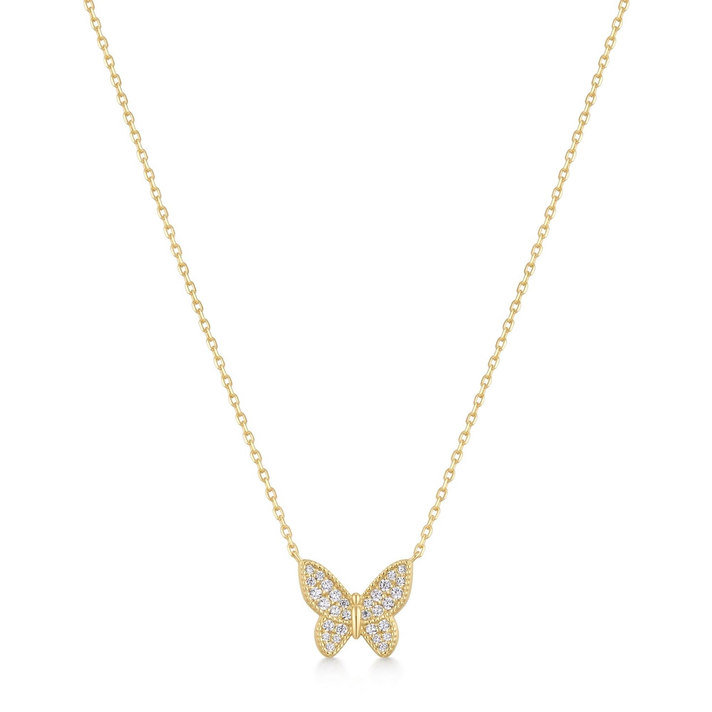 Gold Butterfly Pav¨¦ Necklace