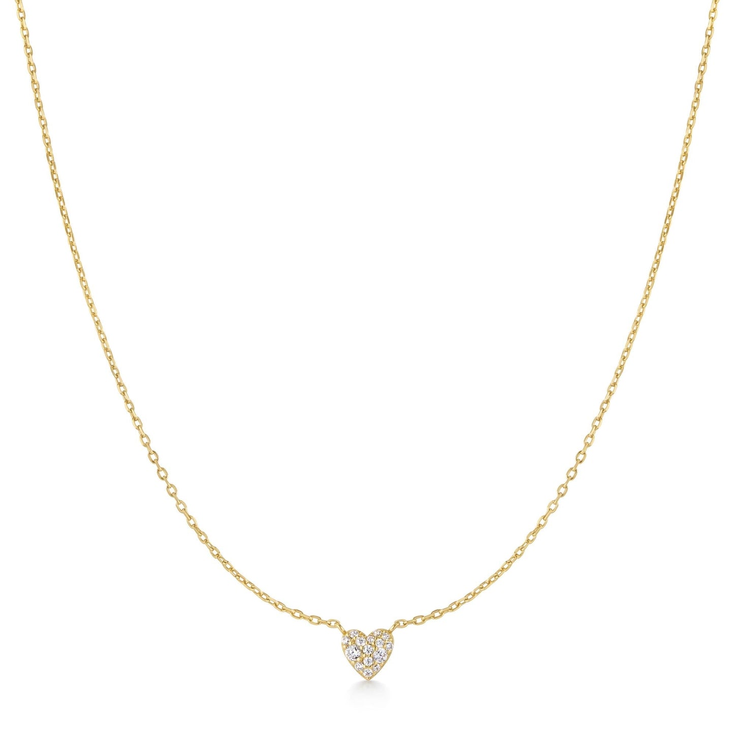Gold Pav¨¦ Heart Necklace