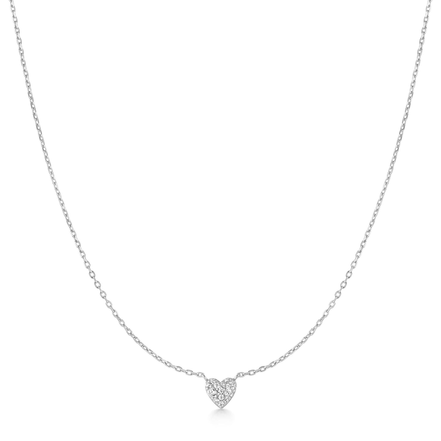 Silver Pav¨¦ Heart Necklace
