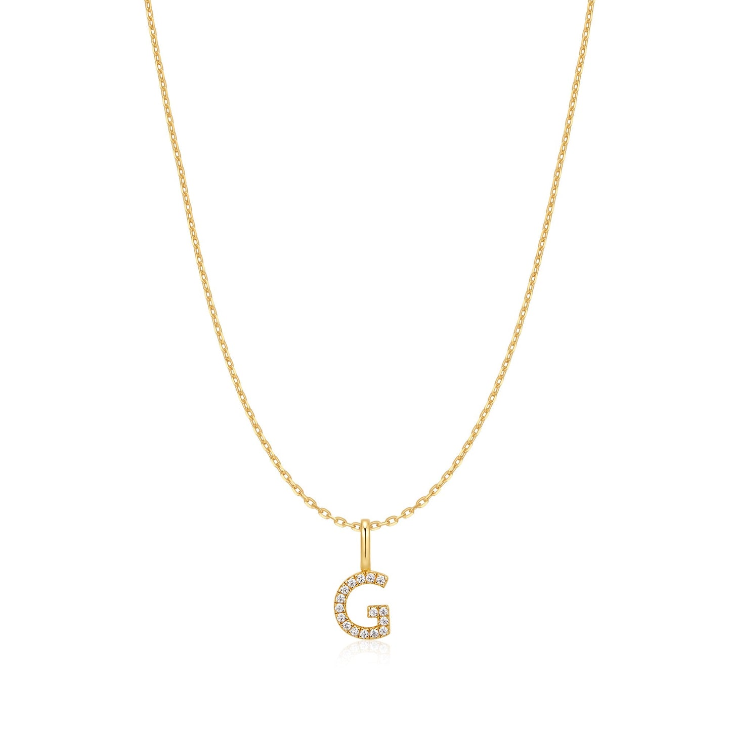 Gold Letter G Initial Necklace
