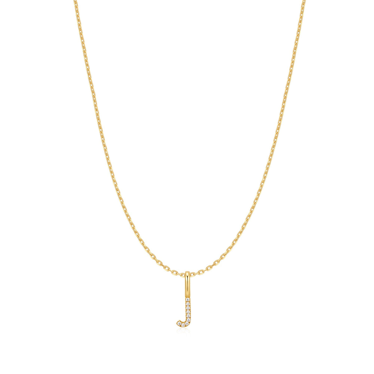 Gold Letter J Initial Necklace