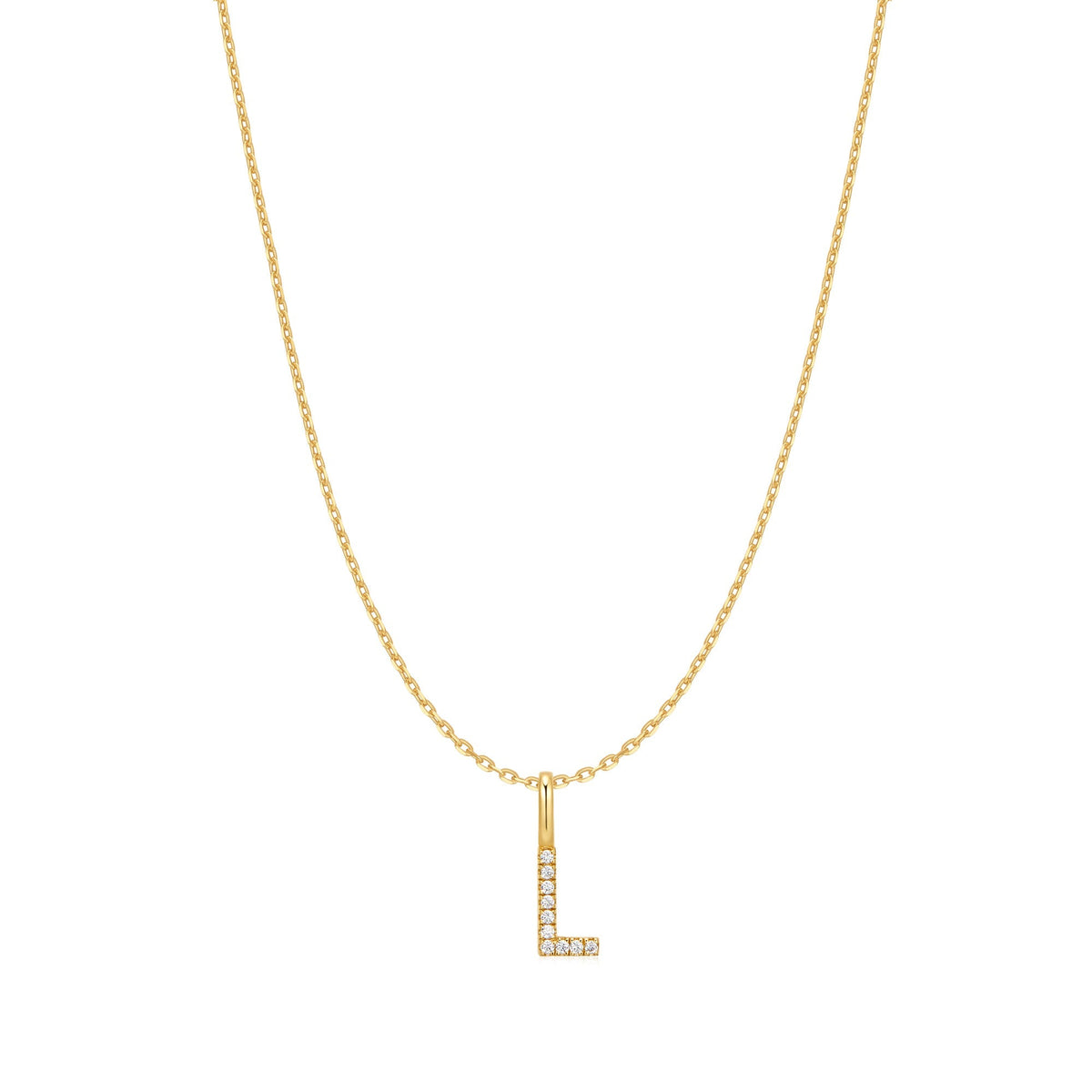 Gold Letter L Initial Necklace