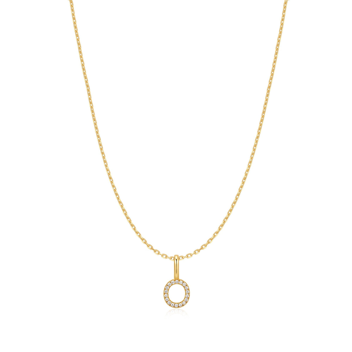 Gold Letter O Initial Necklace
