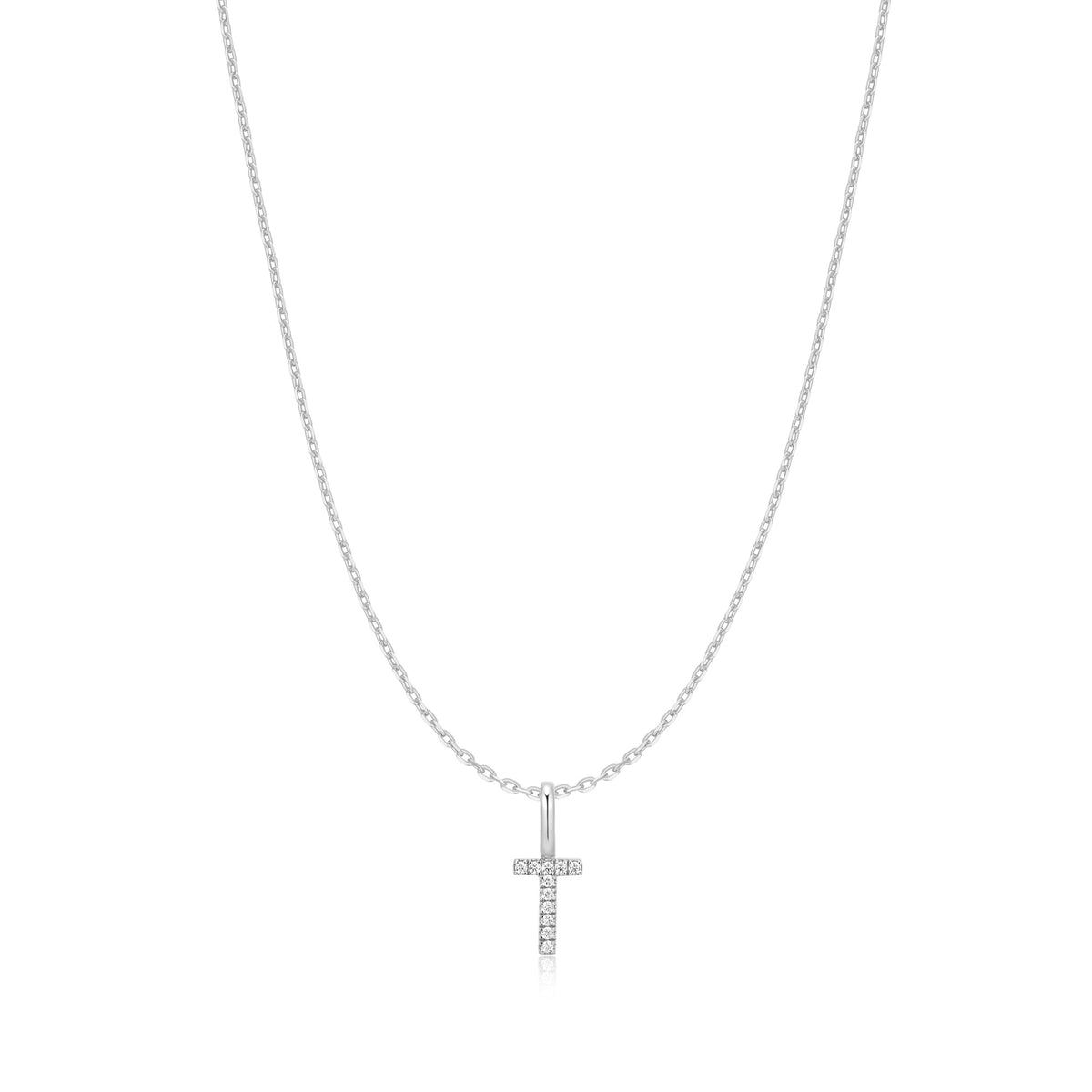 Silver Letter T Initial Necklace