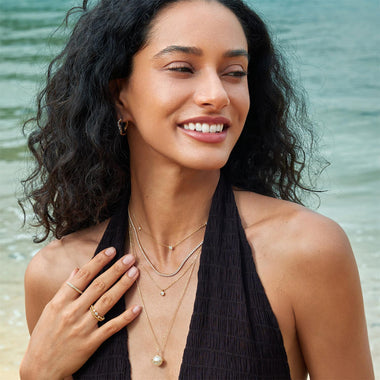 Gold Classic Bezel-Set Solitaire Necklace