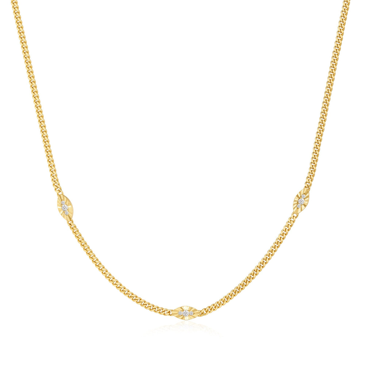 Gold Evil Eye Station Necklace
