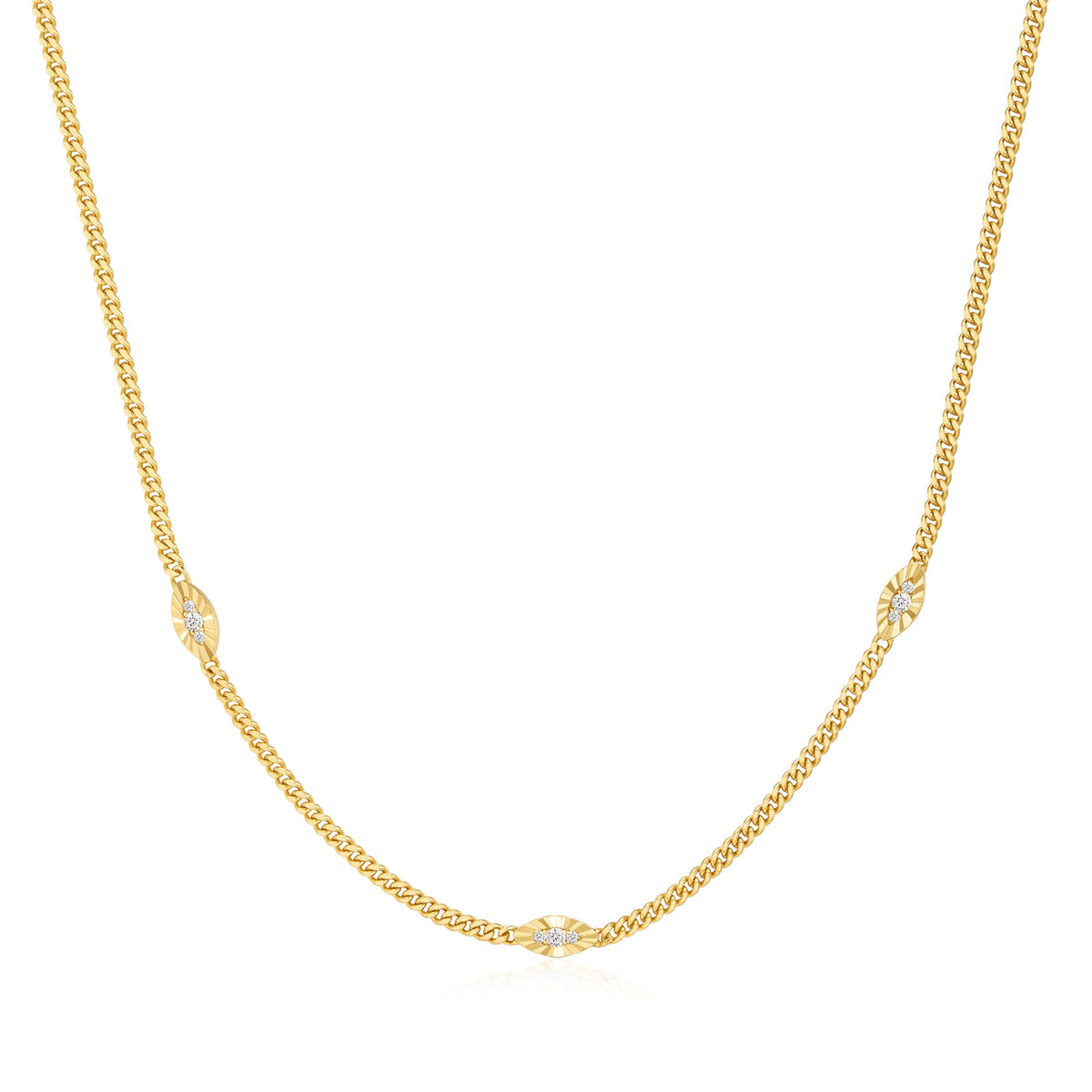 Gold Evil Eye Station Necklace