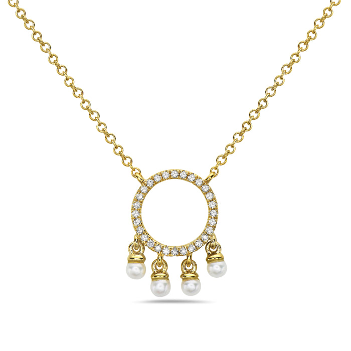 14kt Yellow Gold Pearl Necklace