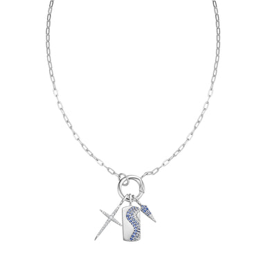 Silver Mini Link Charm Chain Connector Necklace