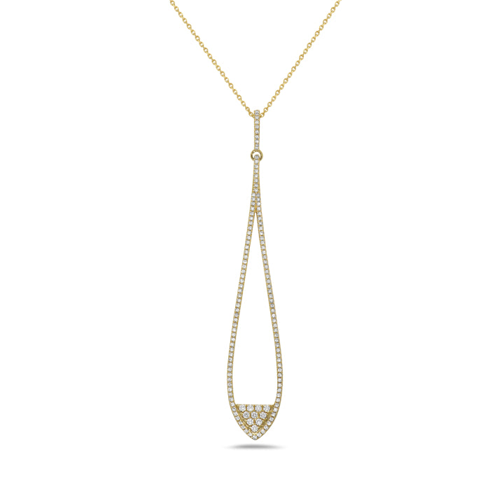 14 Karat Yellow Gold Diamond Drop Pendant