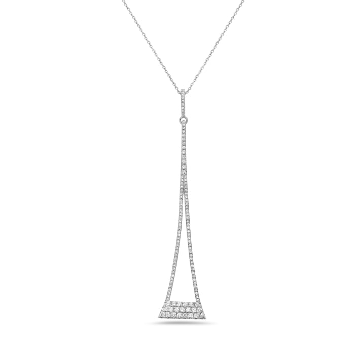 14 Karat white Gold Diamond Drop Pendant