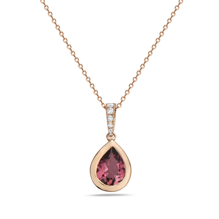 14 Karat Rose Gold Tourmaline Pendant