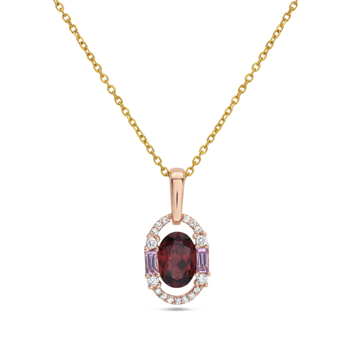 14kt Yellow Gold Garnet Pendant