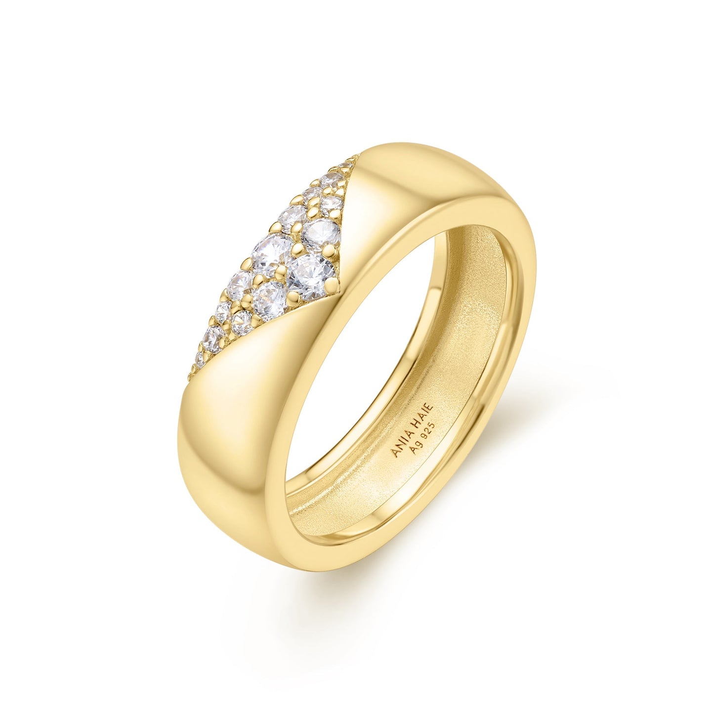 Gold Pav¨¦ Cubic Zirconia Bold Statement Ring