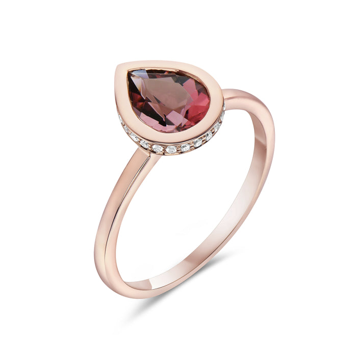 14 Karat Rose Gold Tourmaline Ring