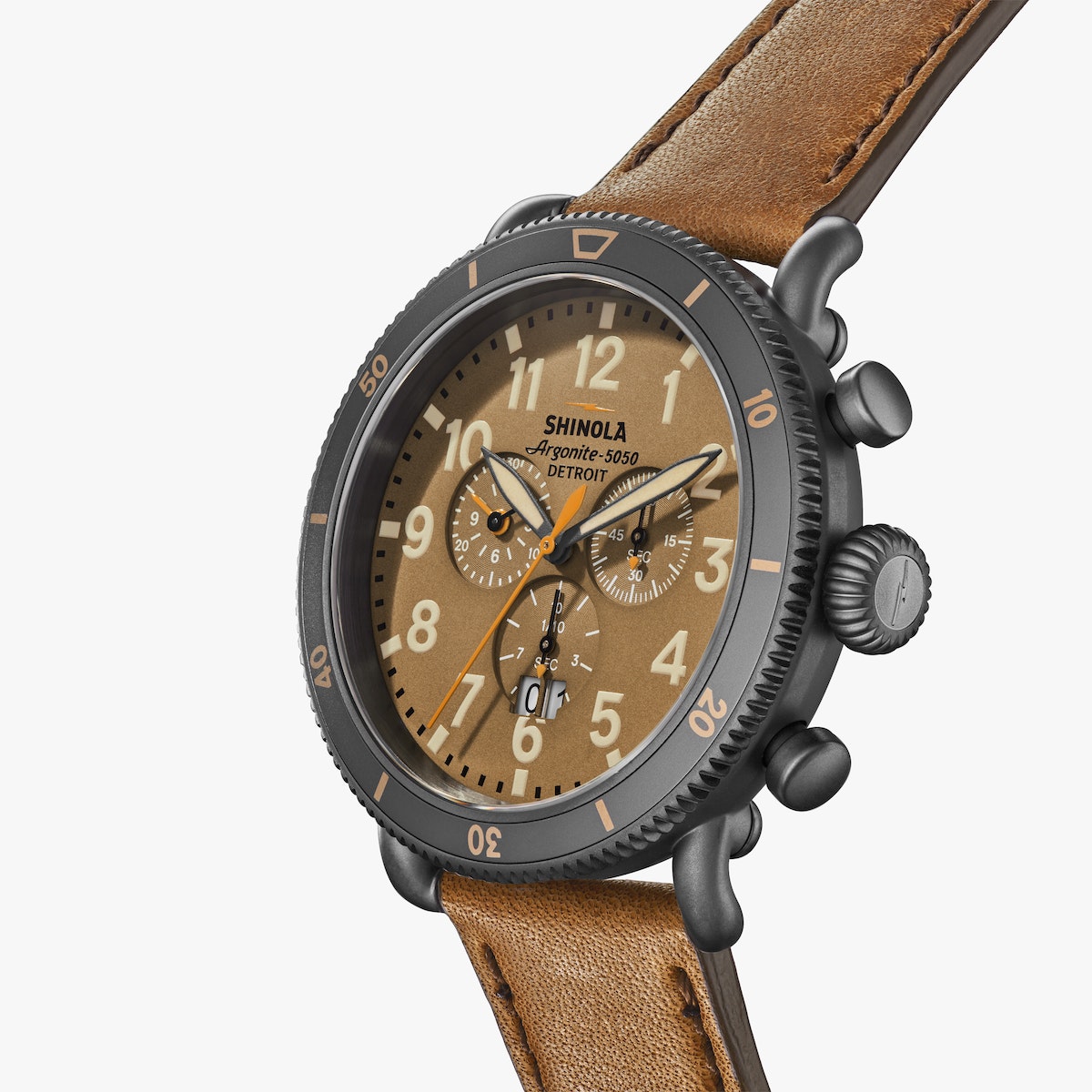 THE RUNWELL SPORT CHRONO 48MM | Dark Camel