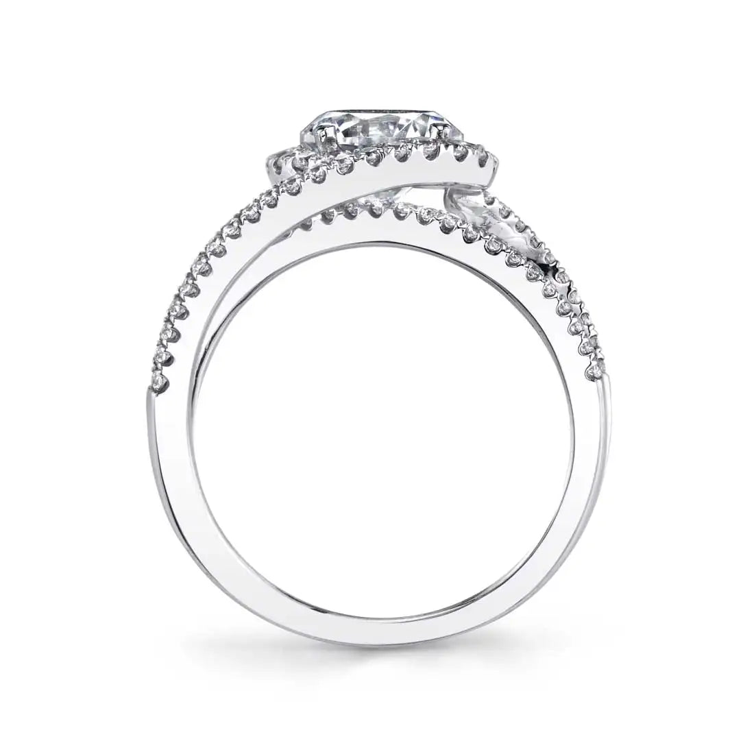 Marissa | 14kt White Gold Swirl Split Shank Diamond Engagement Ring