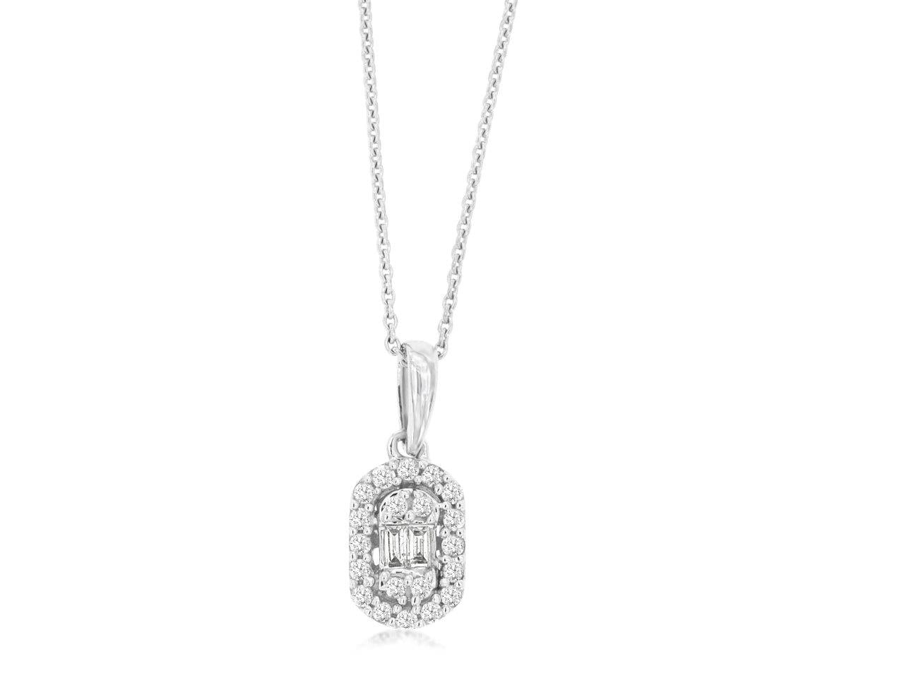 14kt White Gold Diamond Pendant Necklace