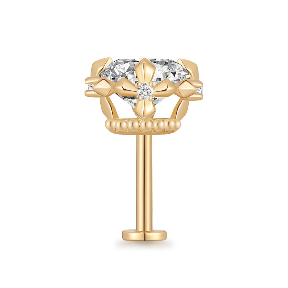 REMY | 7mm Lab-Grown Diamond Accented Threaded Flatback