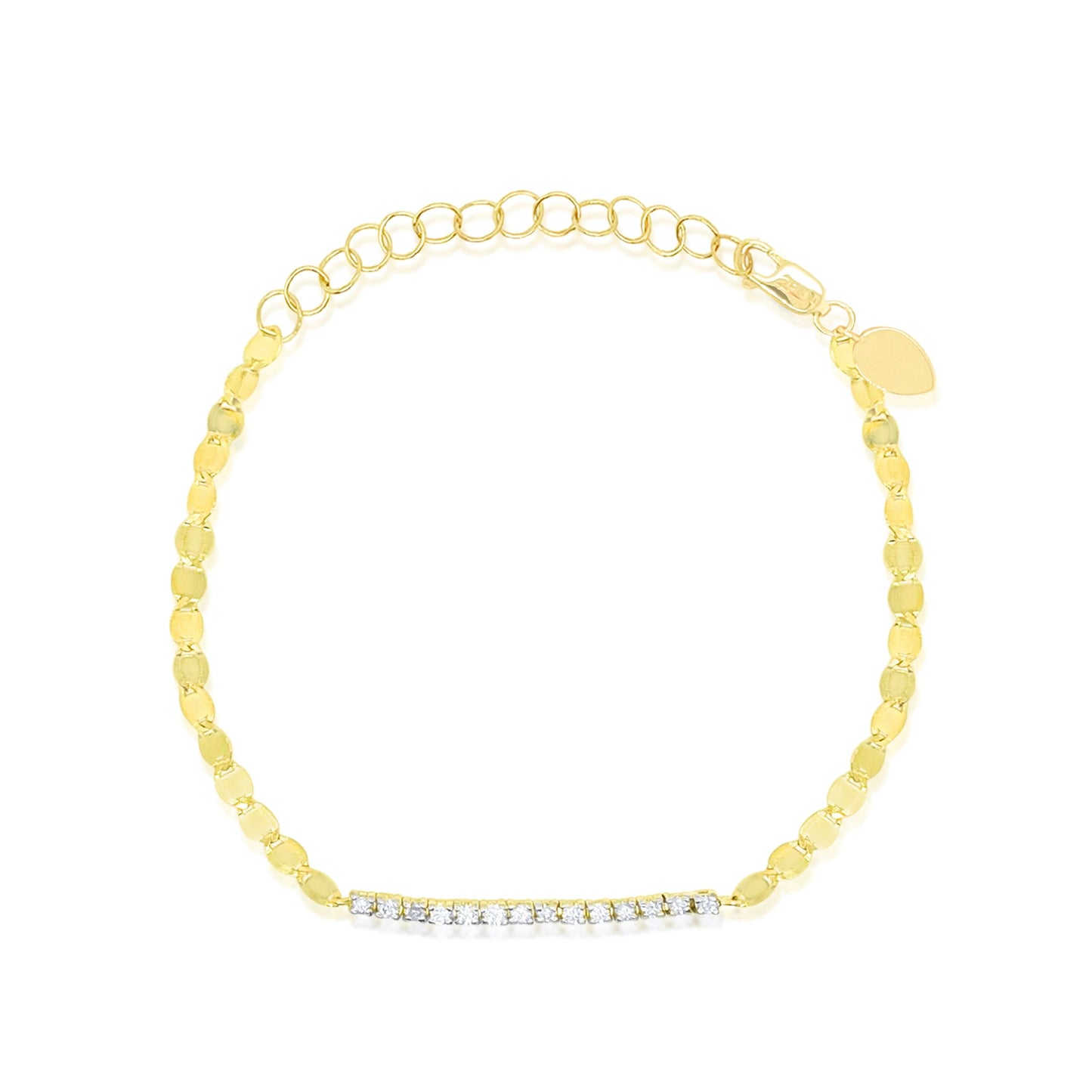 14kt Yellow Gold Diamond Bar Bracelet