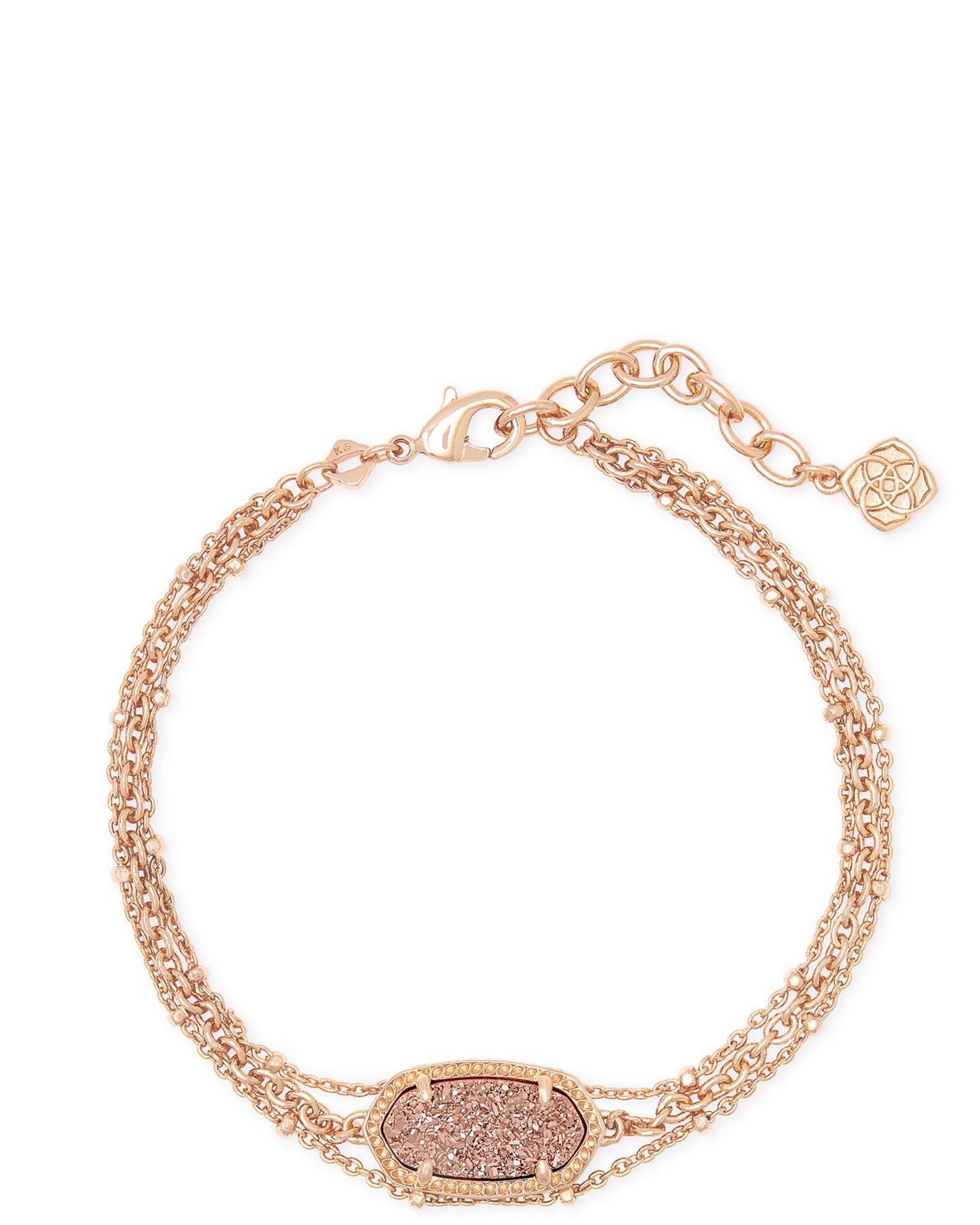 Elaina Rose Gold Multi Strand Bracelet in Rose Gold Drusy