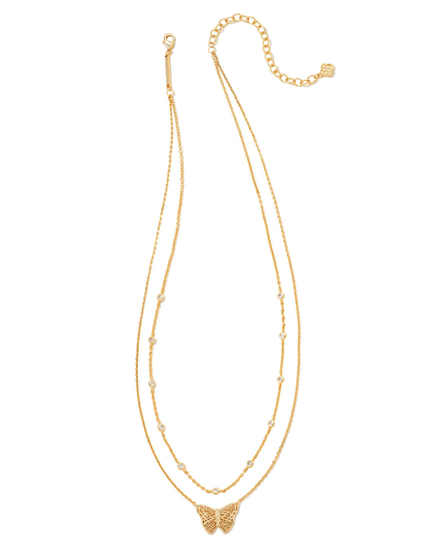 Hadley Butterfly Multi Strand Necklace in Gold