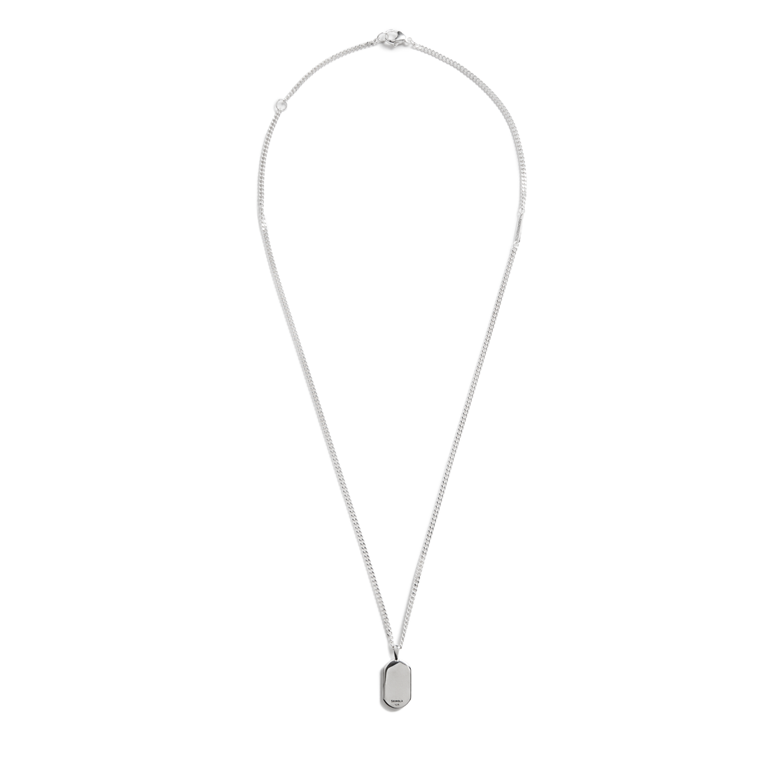 TURQUOISE INLAY TAG NECKLACE | Sterling Silver