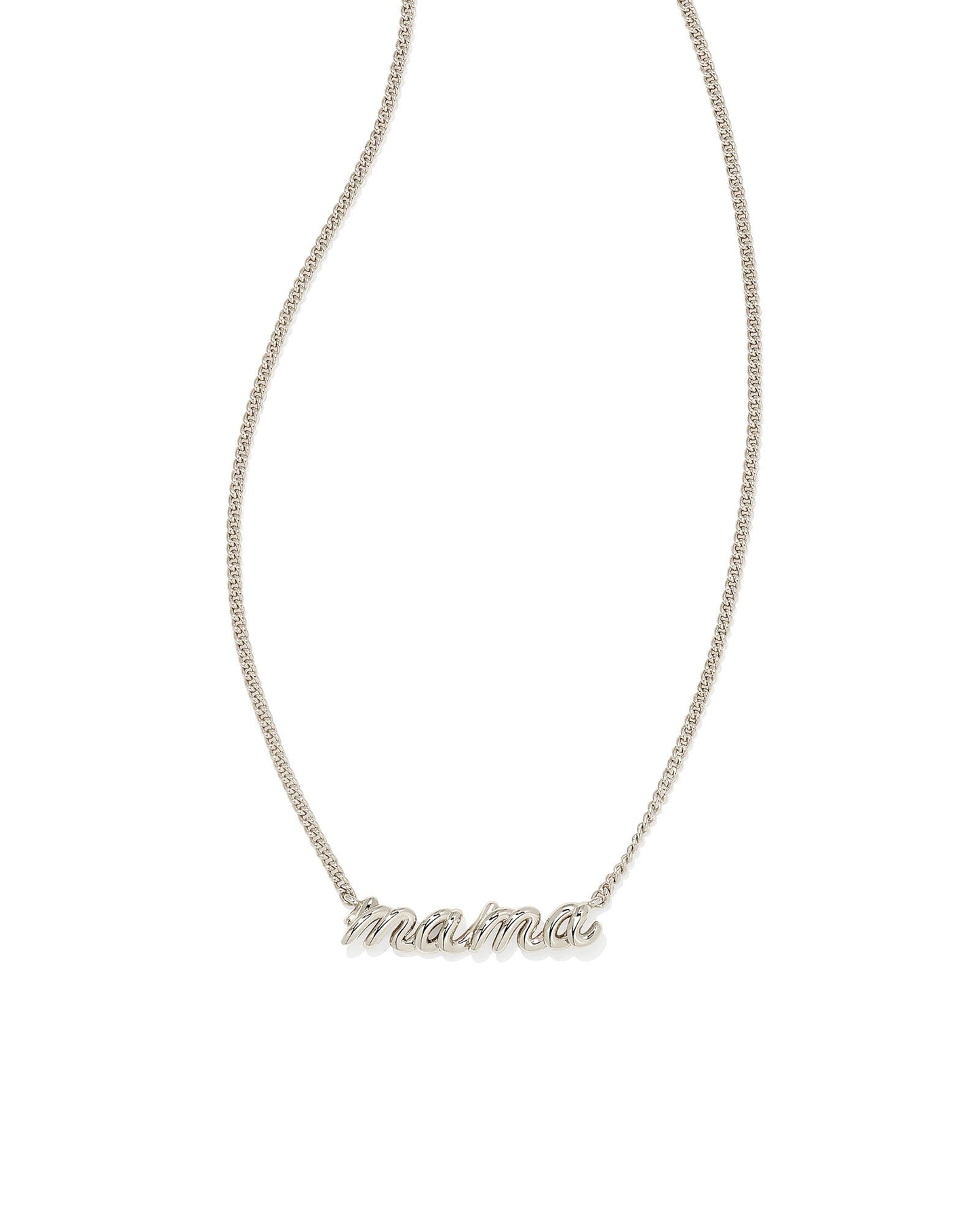 Mama Script Necklace in Silver