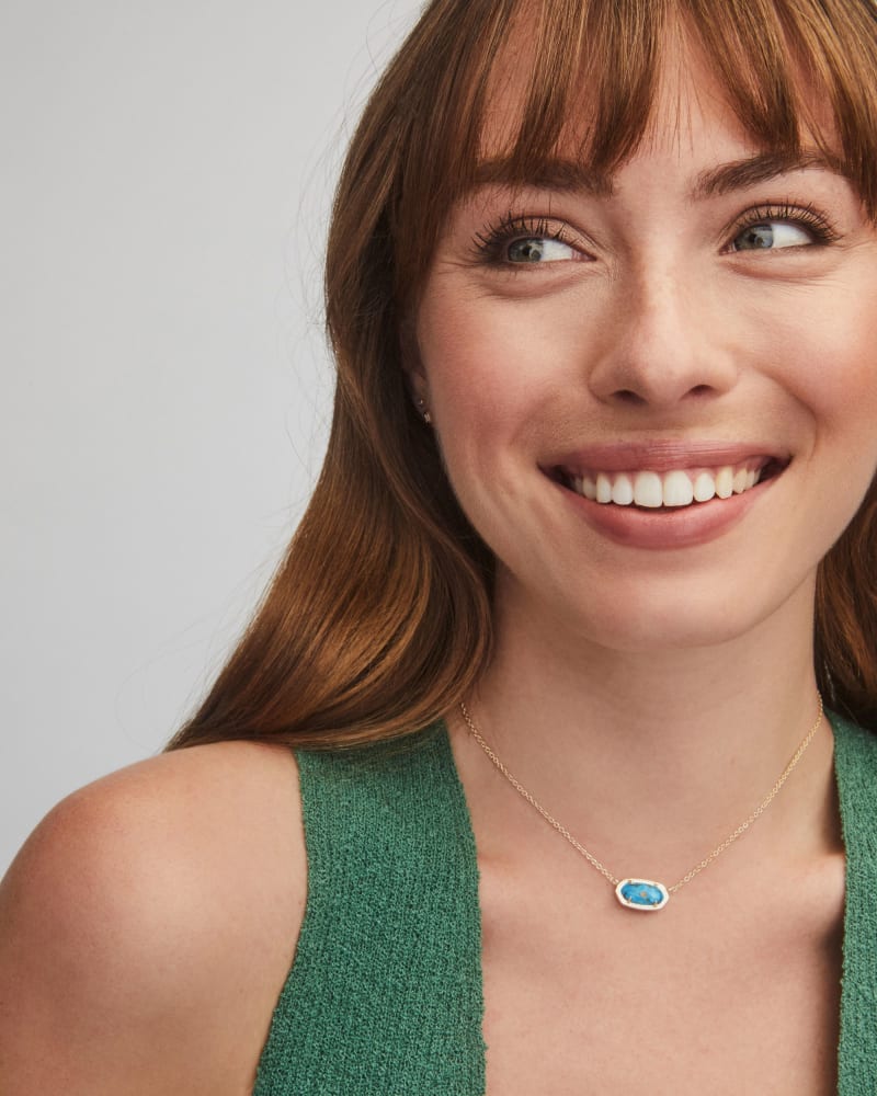 Elisa Gold Pendant Necklace in Bronze Veined Turquoise