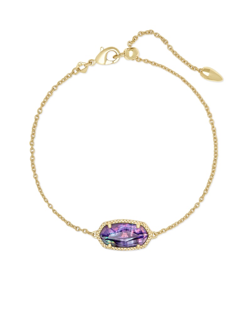 Elaina Gold Delicate Chain Bracelet in Lilac Abalone