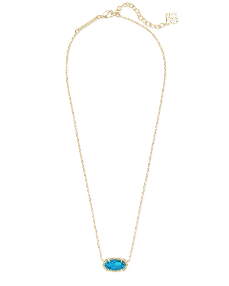 Elisa Gold Pendant Necklace in Bronze Veined Turquoise