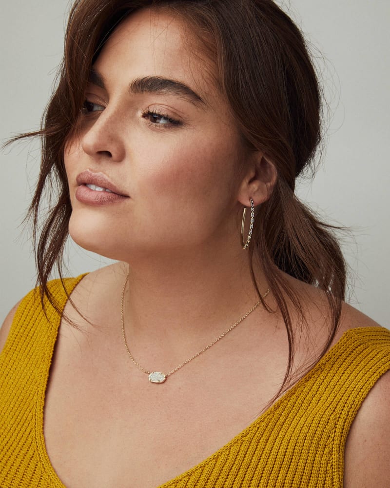 Elisa Gold Short Pendant Necklace In Amethyst