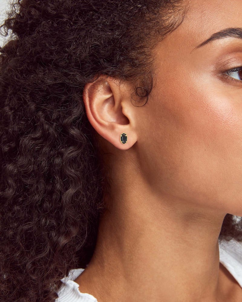 Emilie Silver Stud Earrings in Platinum Drusy