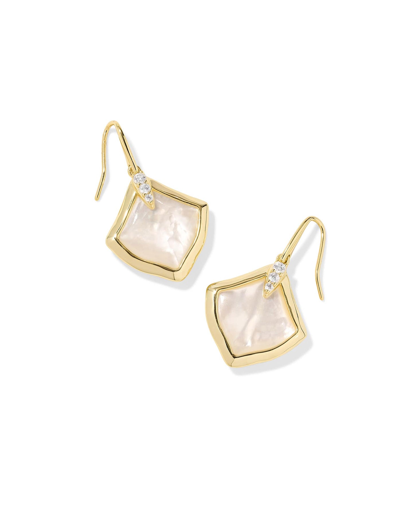 Joelle Gold Drop Earrings in Ivory Mother-of-Pearl