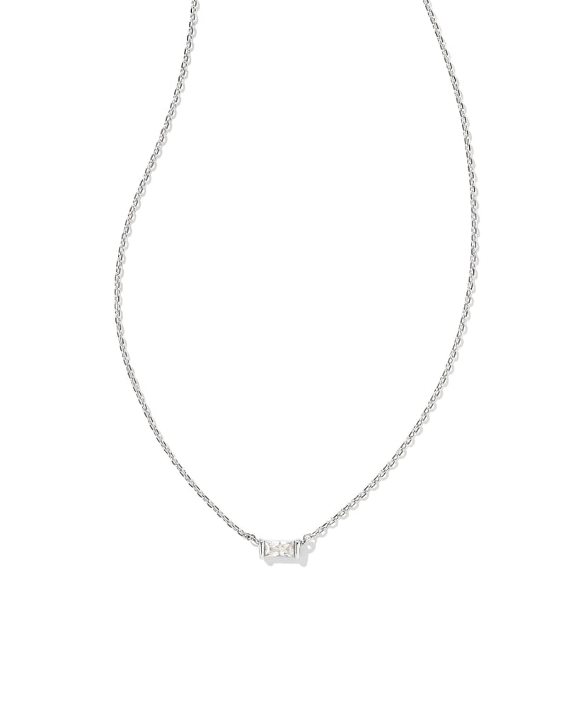Blair Silver Jewel Chain Necklace in White Crystal