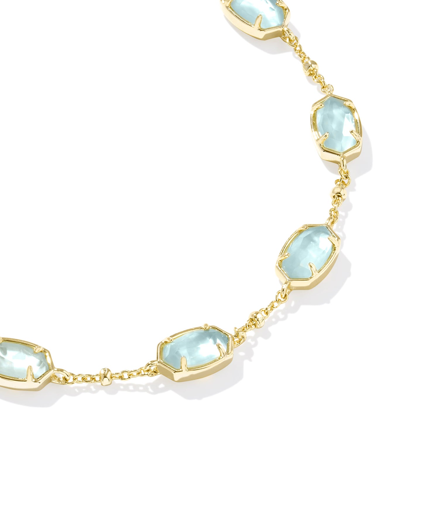Emilie Gold Chain Bracelet in Light Blue Illusion