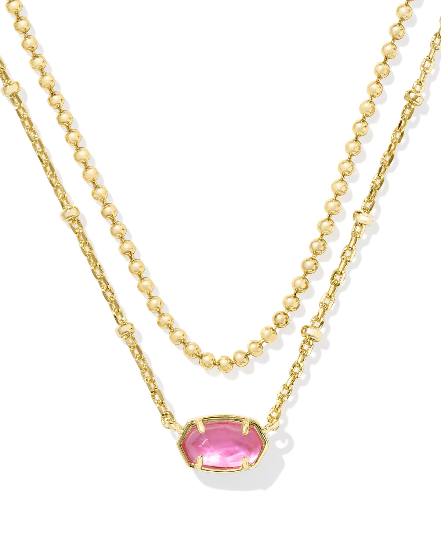Emilie Gold Multi Strand Necklace in Azalea Illusion