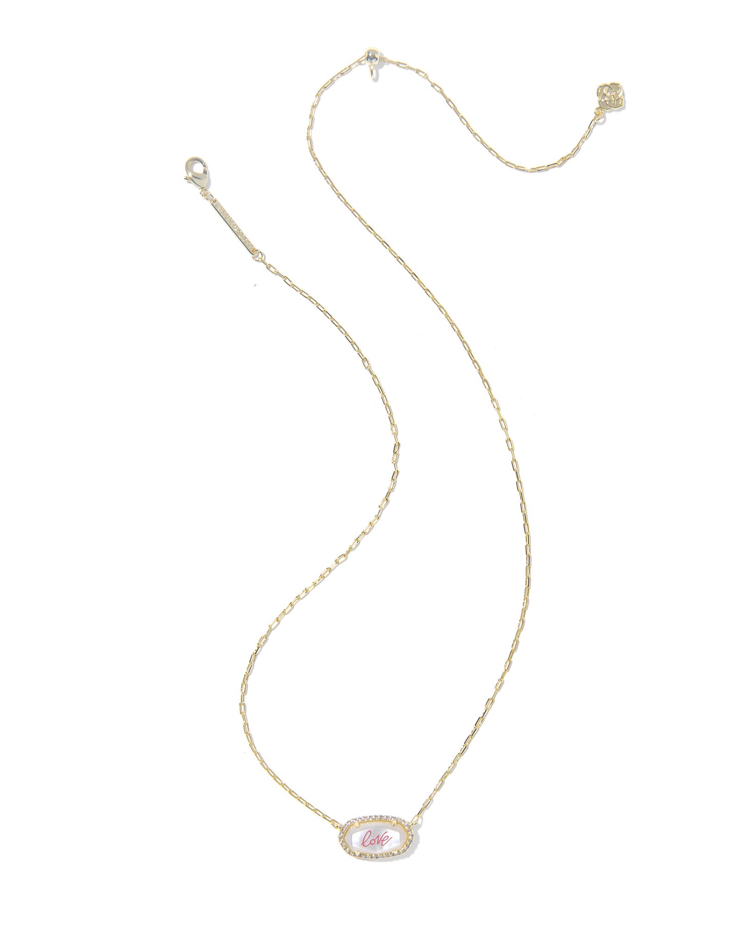 Elisa Pave Frame Gold Short Pendant Necklace